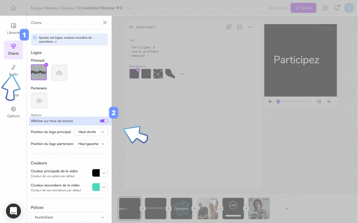 Comment activer ou désactiver mon logo ? PlayPlay