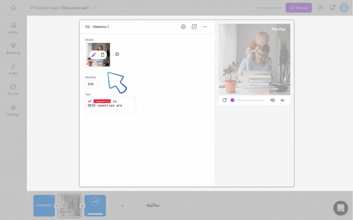 How do I trim a video media? PlayPlay