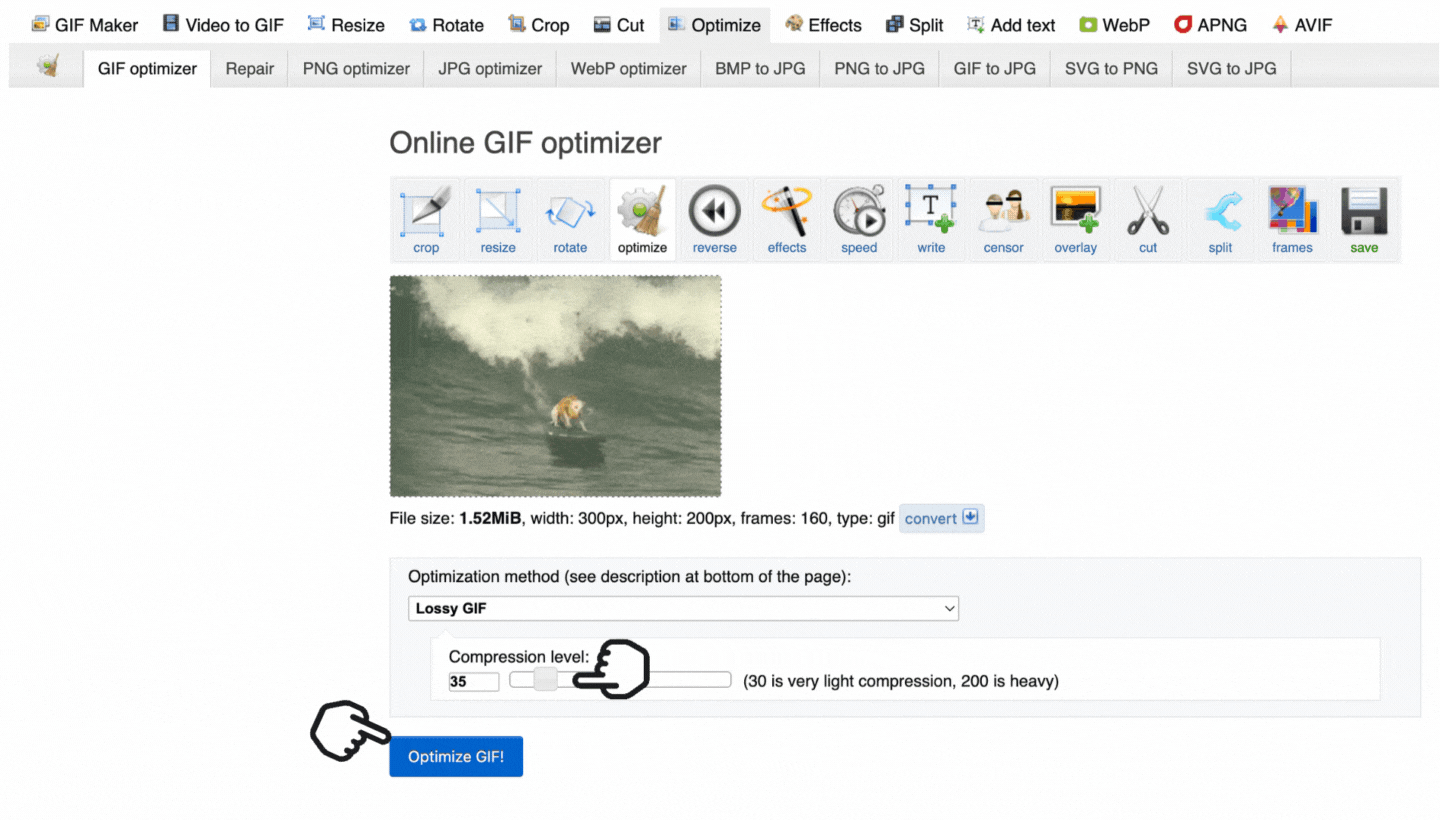 Comment réduire le poids d'un GIF ? PlayPlay